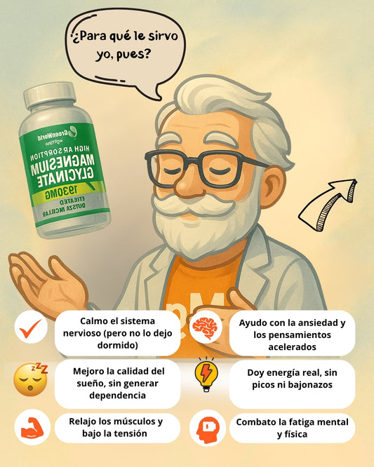 Glicinato de Magnesio de Alta Absorción | 100 cápsulas | Sin efectos laxantes