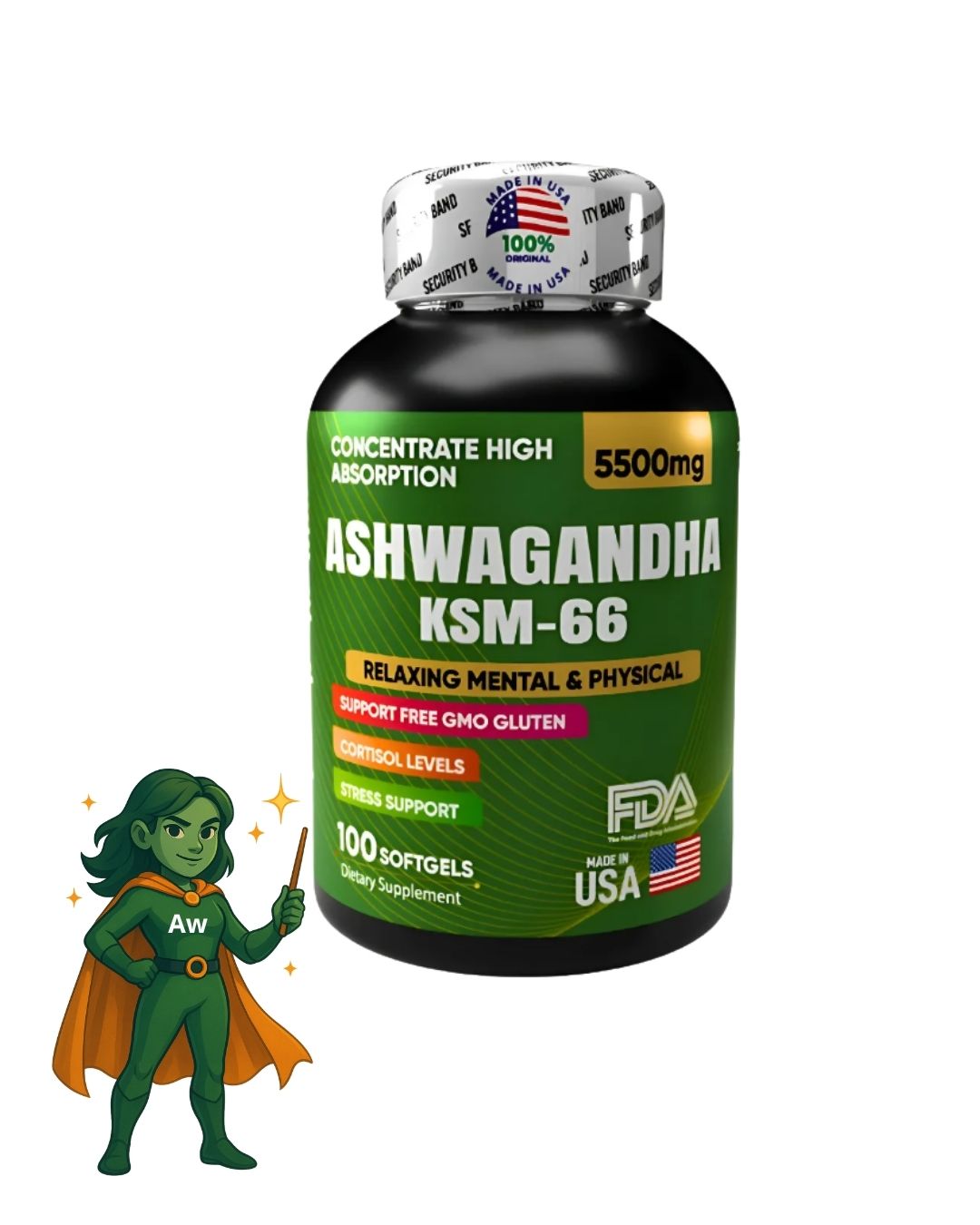 Ashwagandha KSM-66 | Suplemento natural para el estrés, ansiedad y mejor descanso