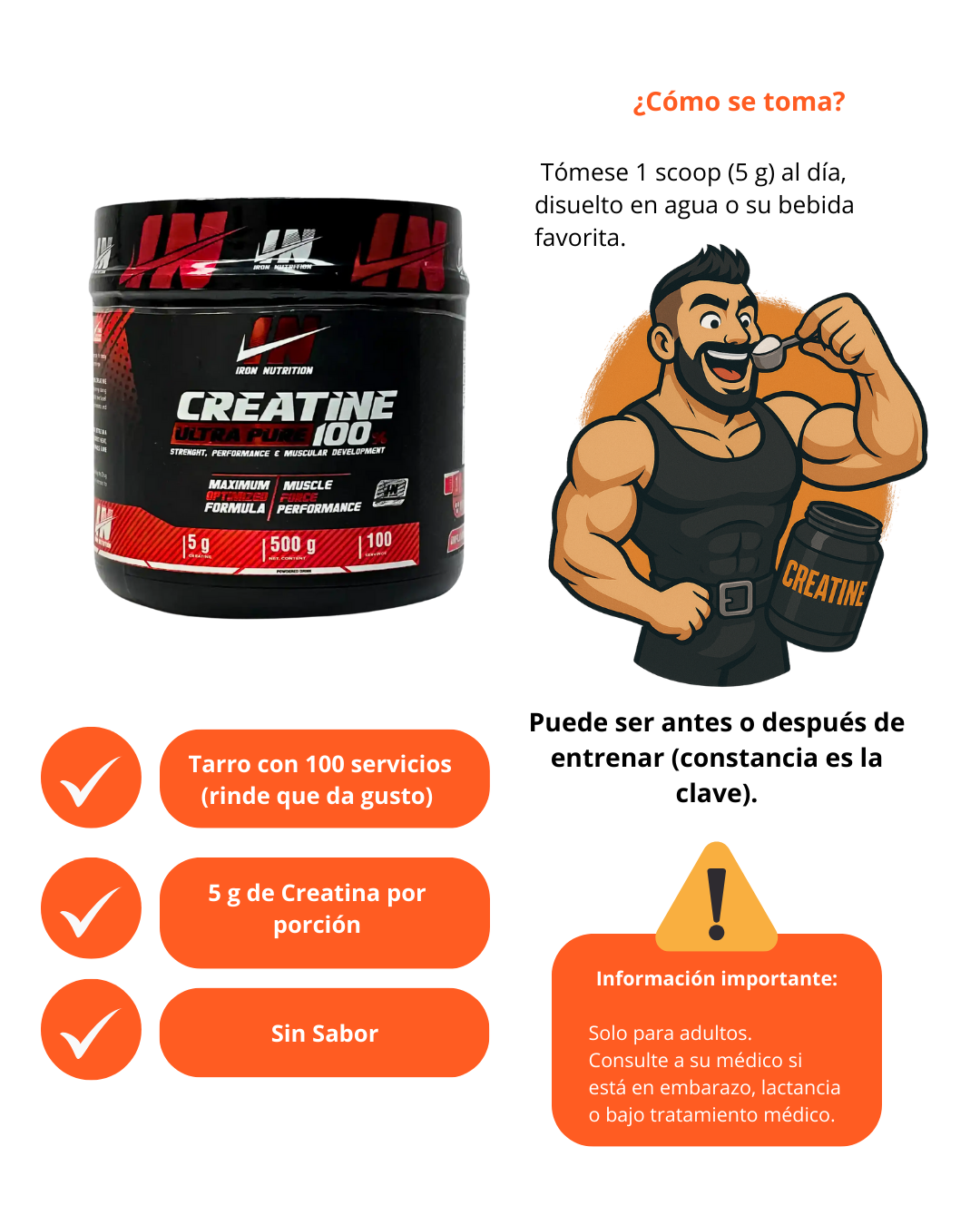 Creatina 100% Ultra Pure | Fuerza y rendimiento sin rellenos raros