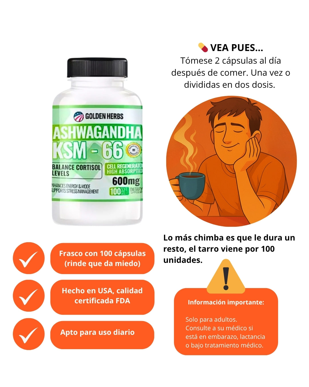 Ashwagandha KSM-66 | Suplemento natural para el estrés, ansiedad y mejor descanso