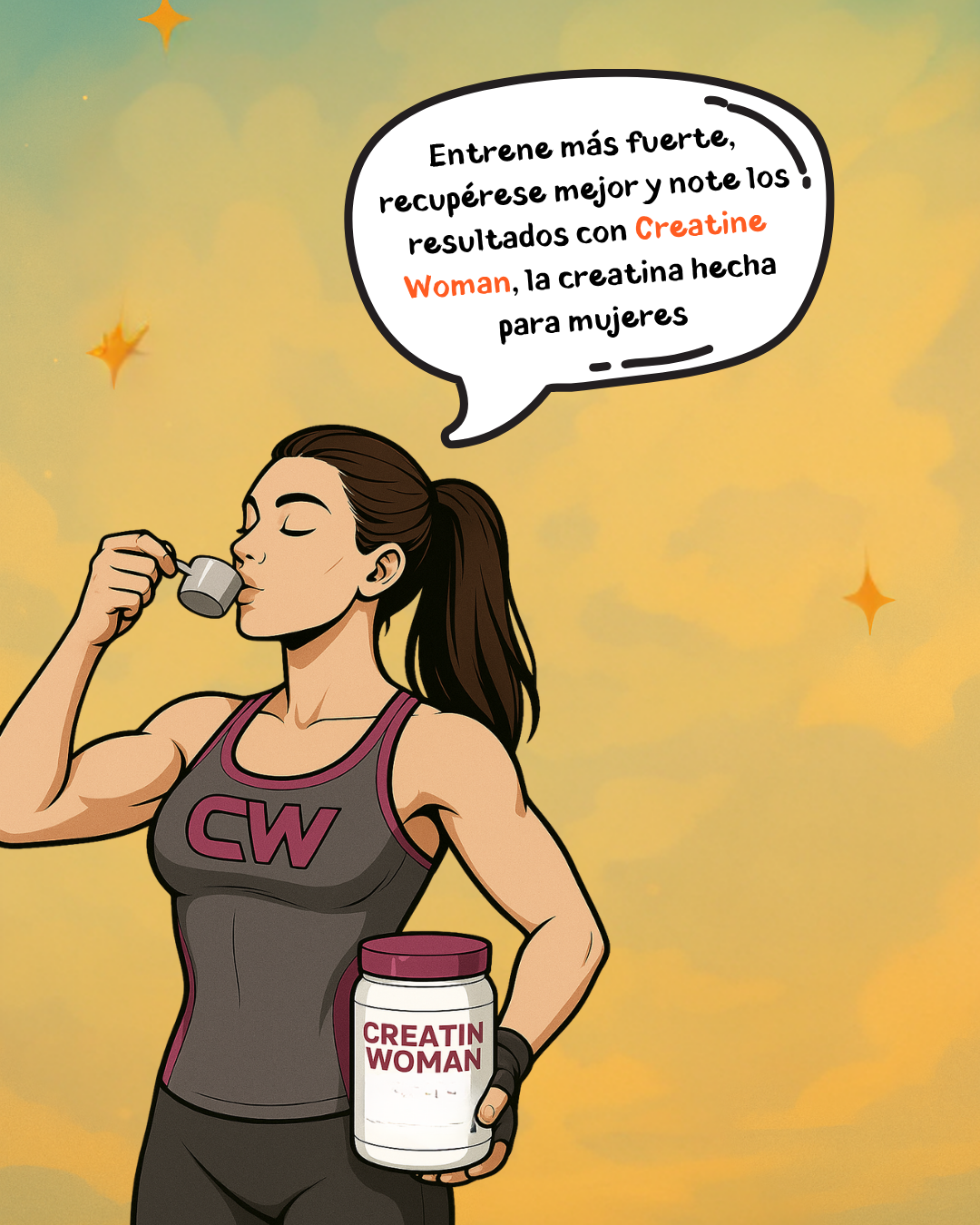 Creatina para Mujeres | Creatina Monohidratada con Colágeno Hidrolizado + BCAA